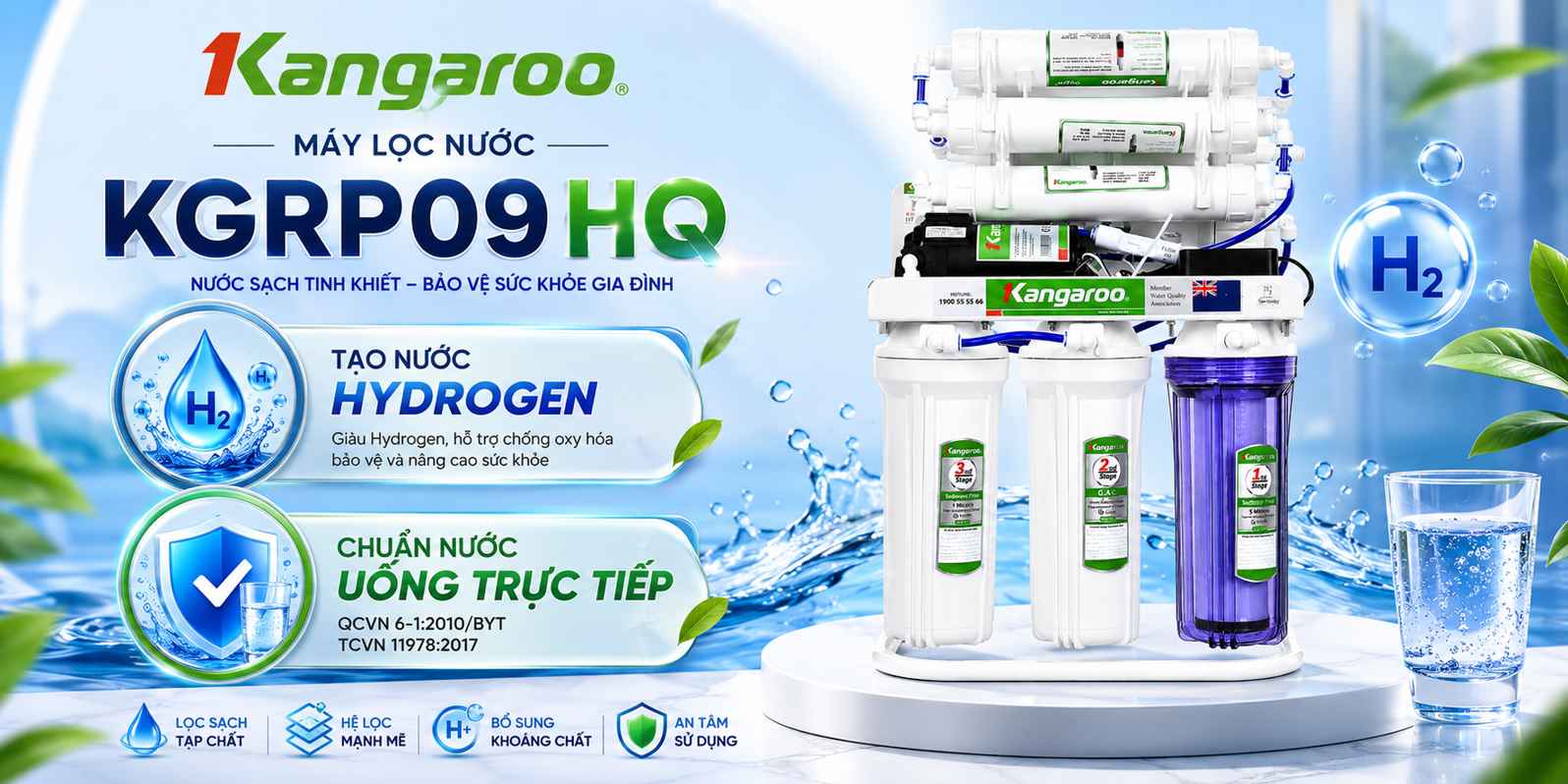 Máy lọc nước Hydrogen KGRP09HQ - 9 lõi lọc